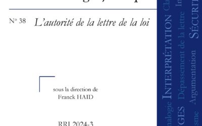 Cahiers de Méthodologie Juridique N° 38